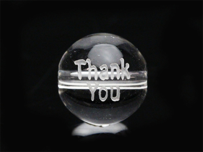メッセージビーズ　水晶　「Thank You」　限定バージョン 1粒 〈k〉