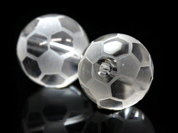 サッカーボールビーズ 水晶 3粒セット